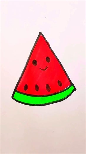 Watermelon 🍉 Easy Drowing for kids #watermelon #trending #panting ##shorts #drawing