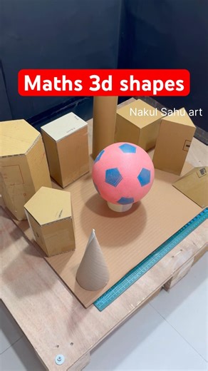 how to make maths 3d shapes model #shortsfeed Nakul Sahu art