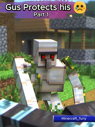 Gus Protects his Village in Minecraft Animation