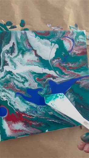 Ocean Acrylic Pour #art #ideas #acrylicpouring #artist #diy #ytshorts