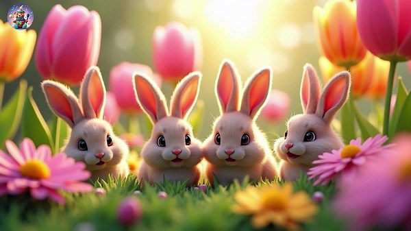 Five Little Bunnies | Popular Nursery Rhyme | Educational Kids Songs