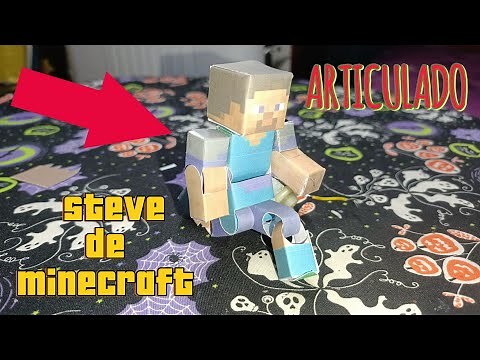 Cómo hacer figura de papel de STEVE de Minecraft en PAPERCRAFT con articulaciones