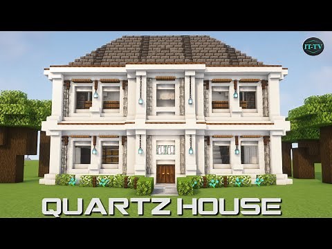 Building a COMPACT QUARTZ HOUSE In Minecraft - TUTORIAL (EASY)