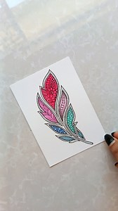 244 reactions | 襁﫶 Feather doodle . . DON'T REPOST  . . . . . . . . . #artsyjayas #watercolorpainting #zentangleart #art #reels #explore #explorepage #bhfyp | Artsy Jayas | Facebook