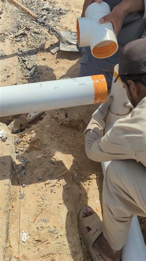 4 inch pipe T End L Blow double joint installation #follow #plumbingtime #plumbing #automobile