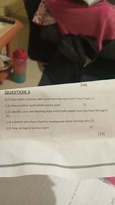 3.1) How does a learner with an aural learning style learn? Giv... | Filo