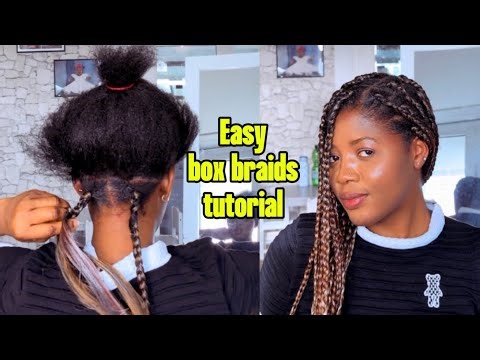DIY: Jumbo box braid hairstyle tutorial | braiding my hair by myself | Easy box braid tutorial