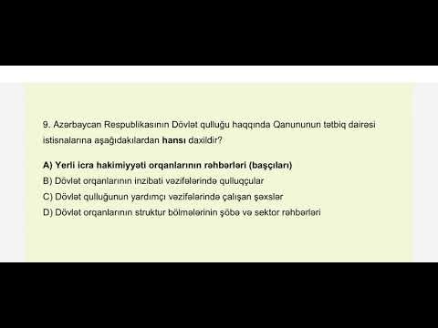 Qanunvericilikdən testlər, hüquqdan testlər, dövlət qulluğuna hazırlıq üçün testlər
