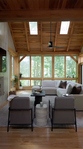 Remarkable Interiors on Instagram: "Our biggest 2025 transformation... ✨ This project was a labor of love. We took a timber-frame home and completely transformed the first floor into a space they are truly proud of. Our team thoughtfully redesigned the space to enhance flow, function, and character while honoring the home’s original charm. A standout project from 2025 and one I’m exceptionally proud of! 🪵💛🏡 #hometransformation #dreamhouse #interiordesign #remarkableinteriors #morgantownwv"