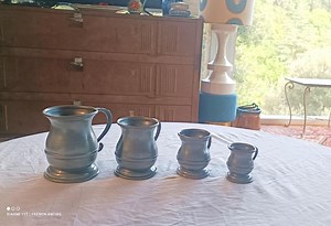 Victorian English Pewter Tankards: Antique Graduated Measuring Cups - Etsy
