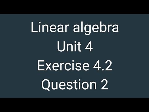linear algebra || exercise 4.2 Question 2 || subspace
