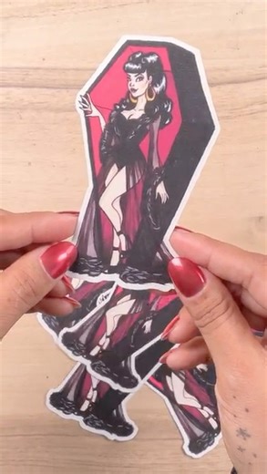 25 Days of Stickers - Day 13 (Gothic Pinup) #stickers #advent