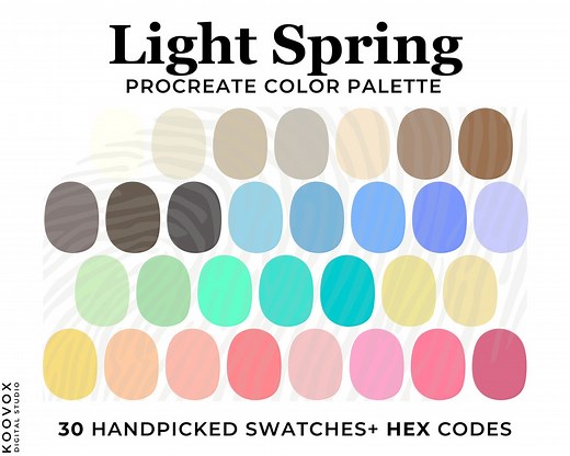 Pastel Spring Color Palette for Procreate: 30 Swatches & Hex Codes (digital Download) - Etsy