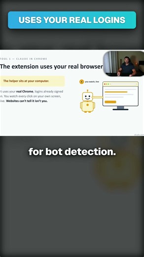 Claude In Chrome Uses Your Own Logins #claudecode