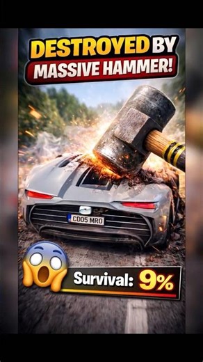 Giant Hammer vs $5,000,000 Supercar at 200 MPH! 😱 Physics Test