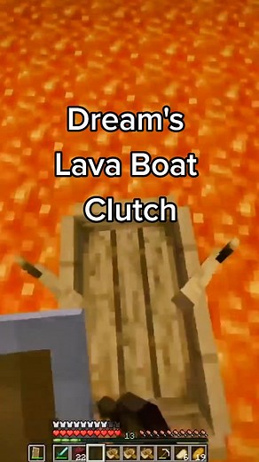 Dream's Epic Lava Boat Clutch in Minecraft Gameplay