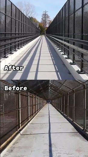Pedestrian Bridge Construction Before and After