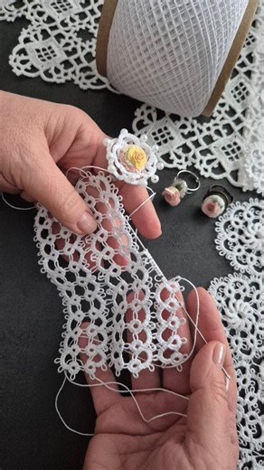 Sina Crafts on Instagram: "Part 1 of this needle tatting lace design. I will post Part 2 and Part 3 tonight and tomorrow. Until then, you can watch a more detailed tutorial in my YT channel, where I have now uploaded it to the feed. Thanks to all!"