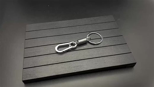 Spring Keychain Climbing Hook Black Clasp Car Keychain Simple Strong Carabiner Shape Keychain Accessories Metal Vintage Key Chai