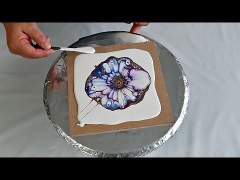 Soft & Dreamy Flower 🌸 Easy 5-Minute Acrylic Pour Painting