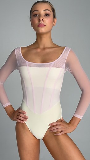 SOFIA Long Sleeve Leotard - Parfait | Marshmallow 🩰 . . . #leotard #balletcore #balletwear #balletclass | BODILE