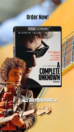 Bob Dylan’s story, like you’ve never seen it! Timothée Chalamet stars in A Complete Unknown—a must for music and movie fans! Pre-order the 4K now at Deepdiscount.com | DeepDiscount.com DVDs, Blu-ray, Music, Books, and More