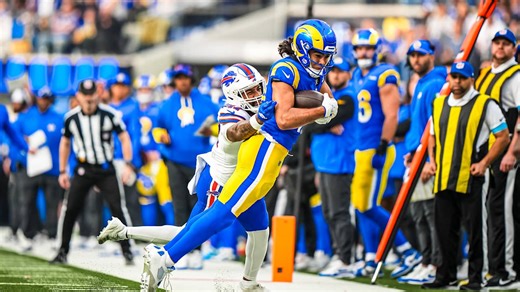 HIGHLIGHTS: Puka Nacua toe-taps sideline on acrobatic over-the-shoulder grab against the Bills