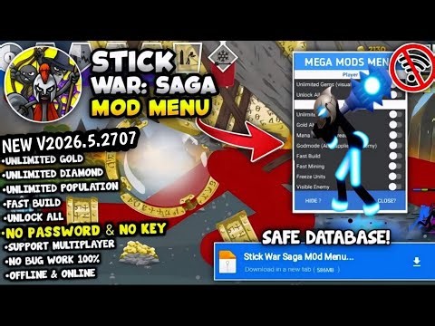 Stick War Saga MOD MENU v2026.5.2707 | UNLIMITED Gold, Diamond & More!