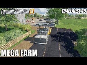Placing asphalt in the farm yard | MEGA FARM Challenge | Timelapse #19 |Farming Simulator 19