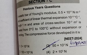 SECTIONPrevious Years QuestionsIntellic bar of Young's modulu... | Filo