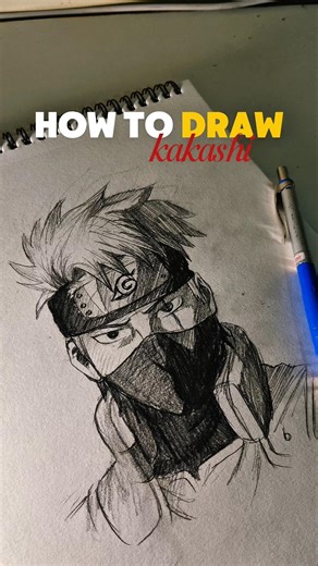How to Draw Kakashi Easily 🔥 | Naruto Drawing Tutorial #shorts