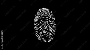 Ten human fingerprints, including the basic patterns: arch, loop and whorl. Biometric search and authentication. Security technology. Black and White.