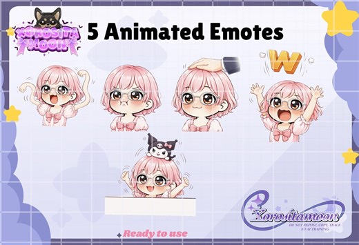 Animated Twitch Emotes GIF — 5 Pack Set for Twitch & Discord” - Etsy