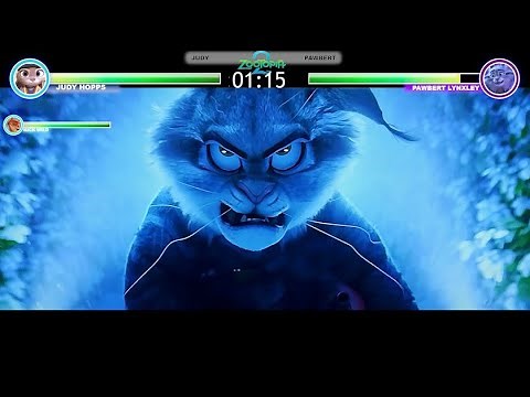 Judy Hopps & Nick Wilde Vs Pawbert Lynxley Final Battle with healthbars