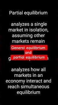 General equilibrium and partial equilibrium