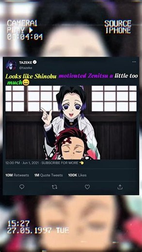 Looks like shinobu motivated zenitsu a little too much 😂#anime #demonslayer #short