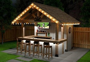 DIY Backyard Bar Plans With Storage Room | Outdoor Bar PDF Build Guide | 10x10 Floor   Roof Design | Step-by-step Cut List 3D Illustrations - Etsy Australia
