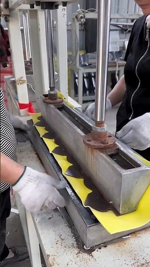 Pressing Synthetic Resin Tiles.