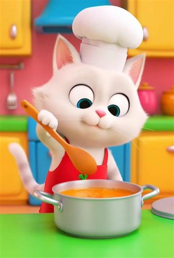 Cute Cat Chef Cooking Soup | Funny 3D Cartoon Animation 🐱🍲 #cat #catlife #cats #catstagram #cutecat