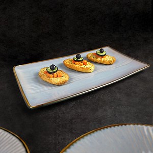 [Hot Item] Restaurant Service Tray Porcelain Plates Rectangular Plates Dinnerware