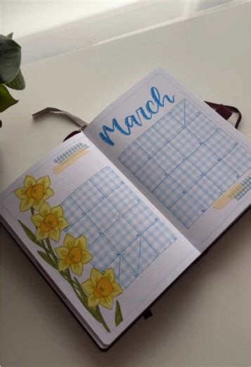 March Monthly Spread Journal Setup
