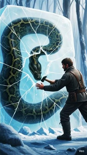 Frozen Python, Saved by Courage #wildlife #animals