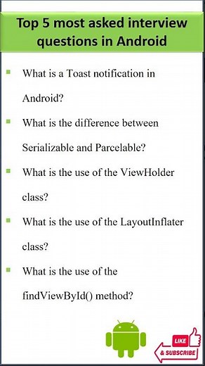Important Android Interview Questions #android
