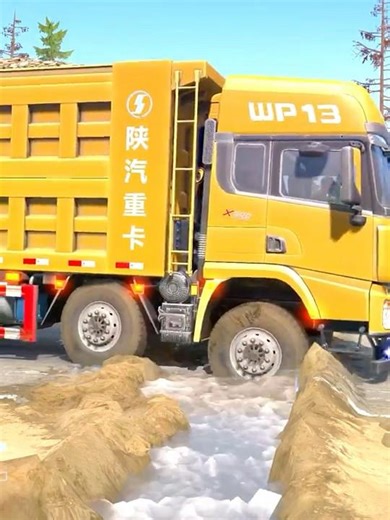 Spintires: MudRunner -SHACMAN DELONG X3000 Towing a Truck on a Snowy Road Ep385