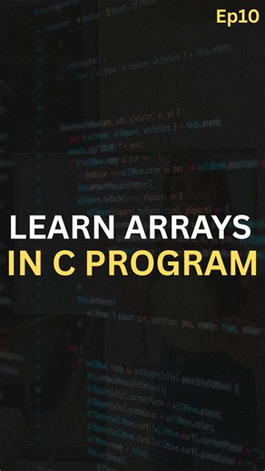 Avani Hiranandani | Coding & AI Educator on Instagram: "Comment “Arrays” to get notes in your DM 📩 This is Part 10 of C Programming Series. An array is used to store multiple values of the same type in one variable. It helps when you want to handle lots of data easily without writing many variables again and again. arrays in c programming, array declaration in c, array initialization in c, how to use arrays in c, array example program in c, one dimensional array program, array input output in c