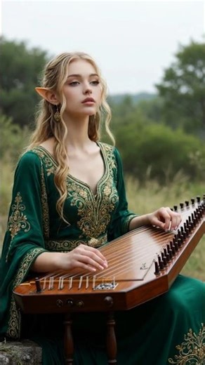 The Forest’s Song: Elven Qanun & Mystic Dance 🌿🎻 #Shorts #Fantasy #Elf #Qanun