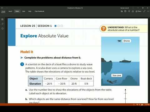 Lesson 25: Session 1 - Explore Absolute Value