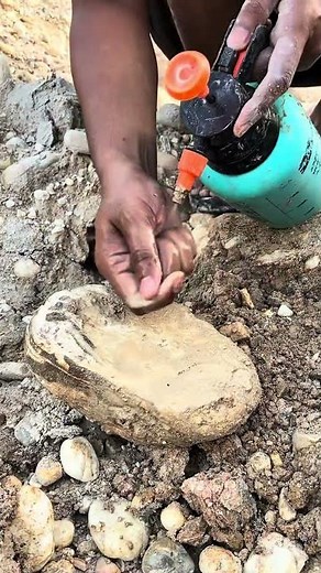 “Opening a White Crystal Geode with Gold Minerals Inside 💎✨ (Natural Reveal)”