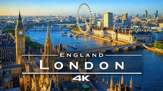 London, England stunning 4K drone views of the iconic city