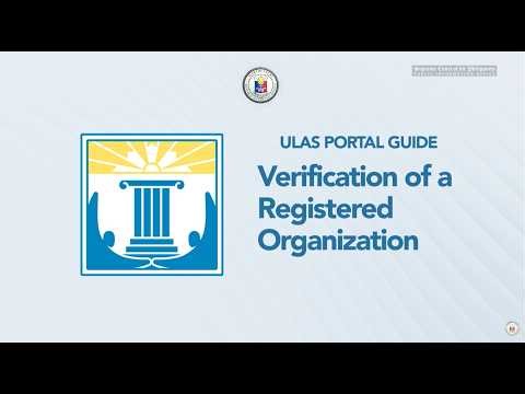 ULAS Portal Guide - Verification of Registered Organizations